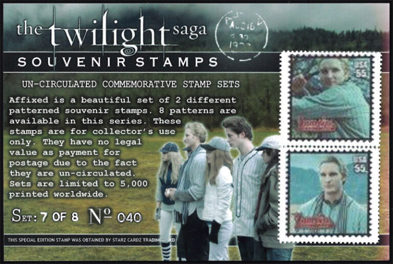 The Twilight Saga Souvenir Stamps – Vampire Baseball - Set 7 (Peter Facinelli as Carlisle Cullen)