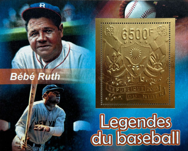 2023 Niger – Legends of Baseball, Gold Foil, Babe Ruth