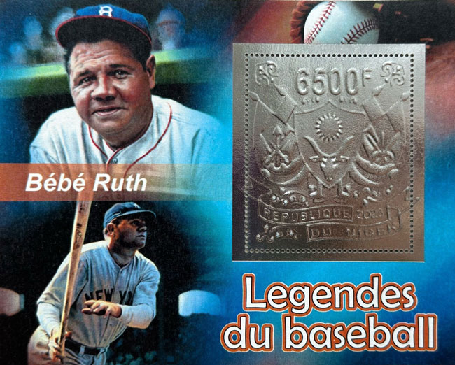 2023 Niger – Legends of Baseball, Silver Foil, Babe Ruth