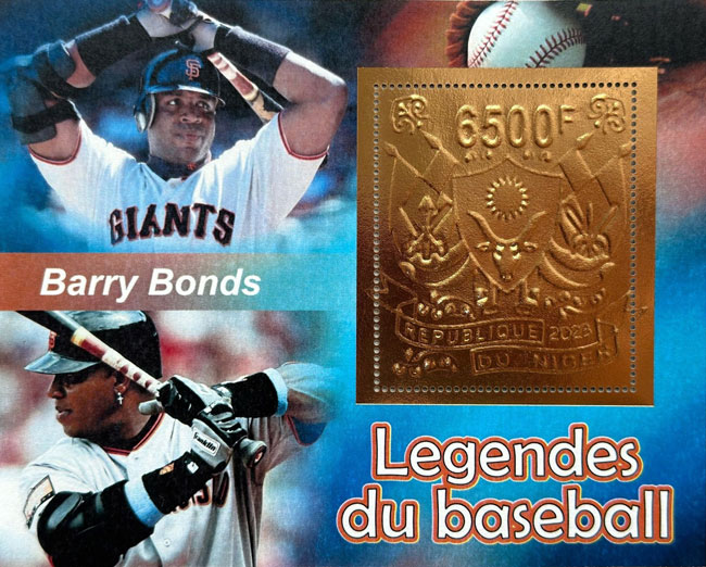 2023 Niger – Legends of Baseball, Bronze Foil, Barry Bonds