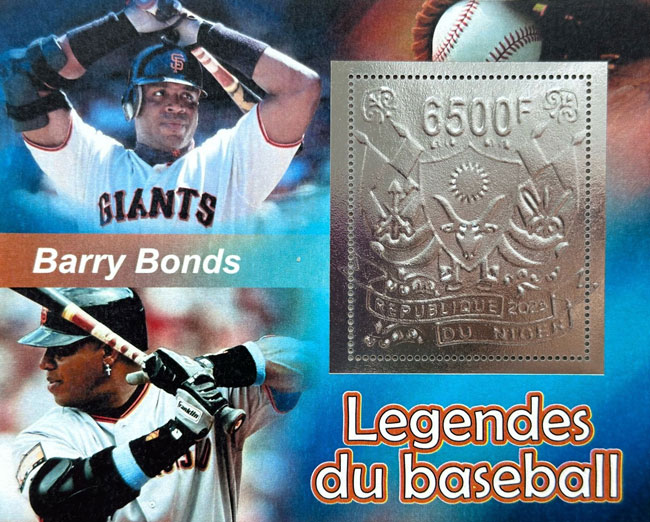 2023 Niger – Legends of Baseball, Silver Foil, Barry Bonds