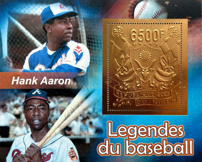 2023 Niger – Legends of Baseball, Bronze Foil, Hank Aaron