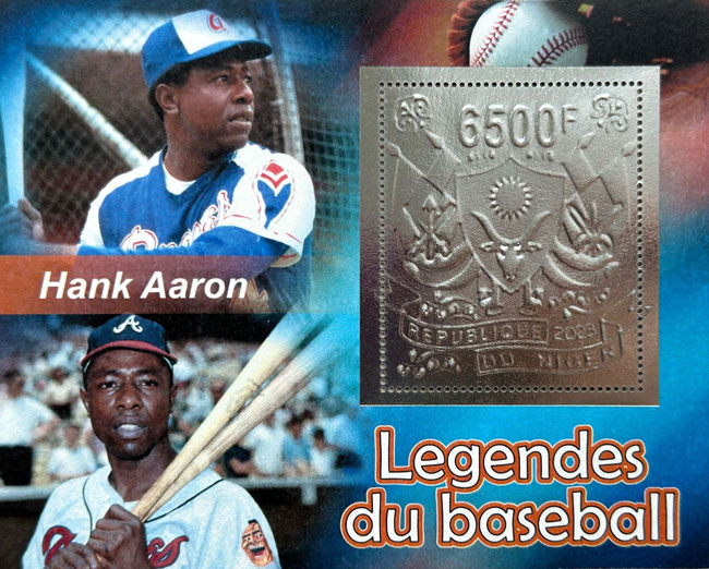 2023 Niger – Legends of Baseball, Silver Foil, Hank Aaron