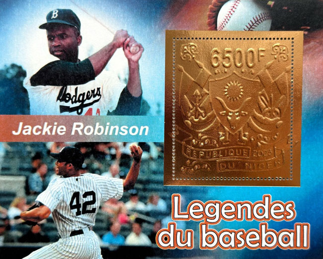 2023 Niger – Legends of Baseball, Bronze Foil, Jackie Robinson
