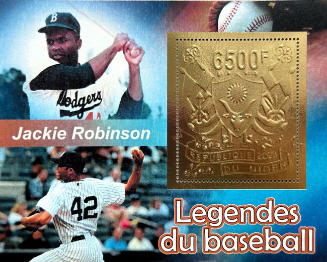 2023 Niger – Legends of Baseball, Gold Foil, Jackie Robinson