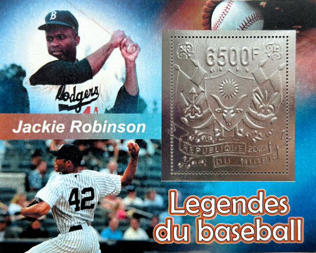 2023 Niger – Legends of Baseball, Silver Foil, Jackie Robinson