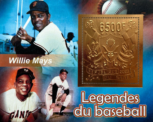 2023 Niger – Legends of Baseball, Bronze Foil, Willie Mays
