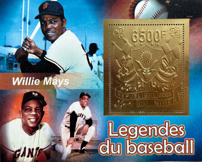 2023 Niger – Legends of Baseball, Gold Foil, Willie Mays