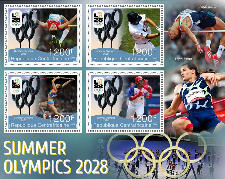 2024 Central African Republic – Summer Olympics 2028, 4 values