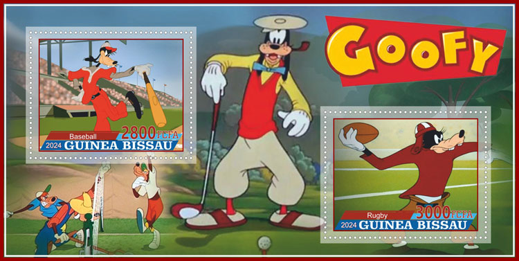 2024 Guinea – Goofy, 2 values – baseball and football