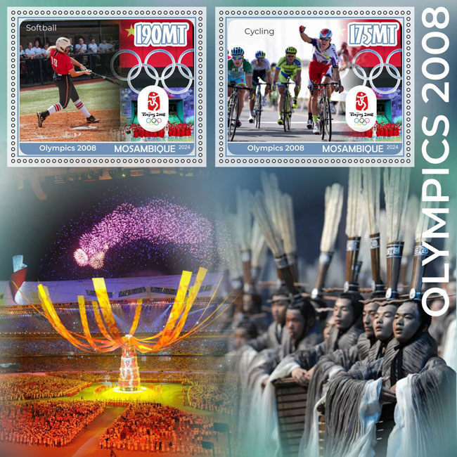 2024 Mozambique – Olympics 2008, 2 values with softball, cycling