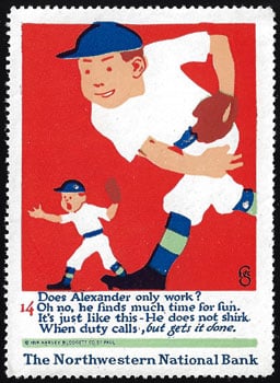 1914 – Northwestern National Bank (baseball stamp)