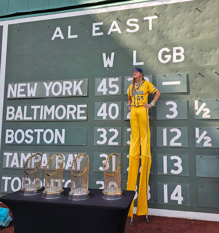 Dakota "Stilts" Albritton at Fenway Park