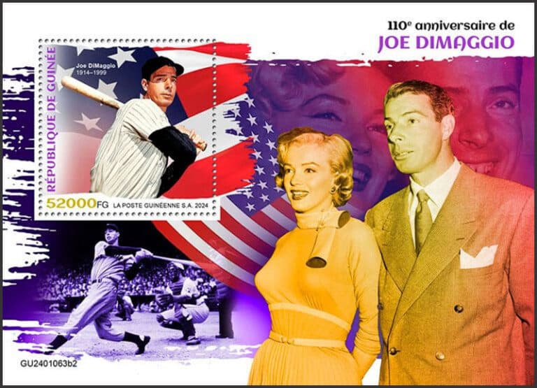 2024 Guinea – 110th Anniversary of Joe DiMaggio & Marilyn Monroe (1 value, b2)