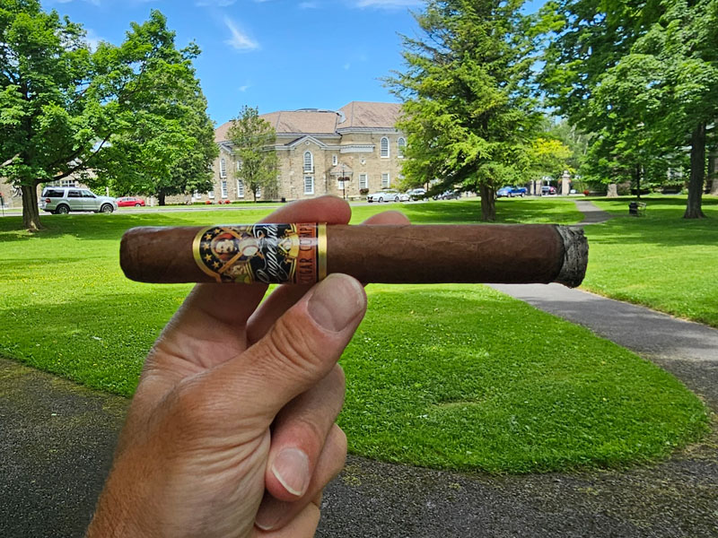 Enjoying a Cooperstown Cigar at the Baseball Hall of Fame