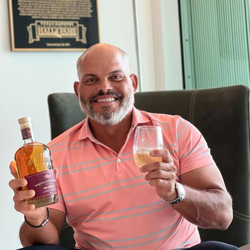 Ivan Rodriguez with his El Mayor Tequila