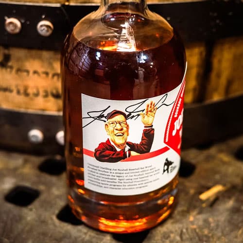 Joe Nuxhall Bourbon, signed bottle