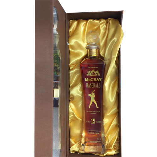 McCray Baseball Scotch Whiskey in Gold Satin-Lined Box