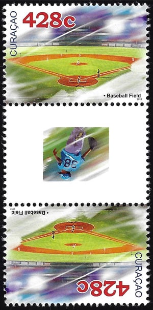 2013 Curacao – Baseball Field – 428c stamp strip