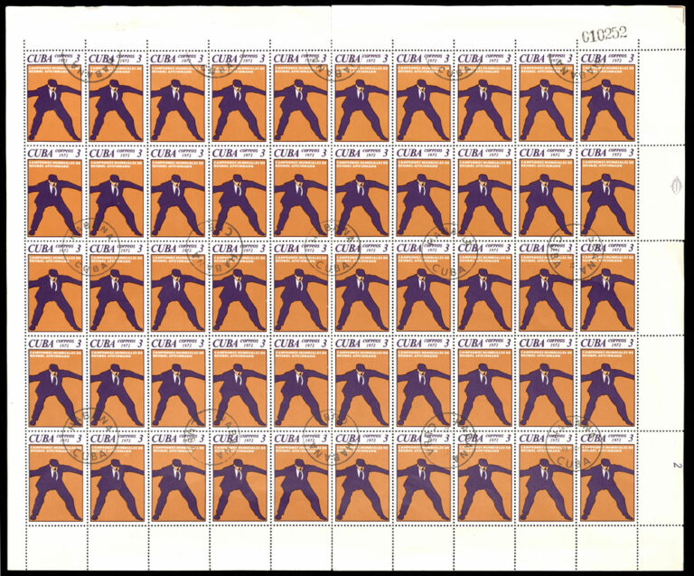 1972 Cuba – Campeones Mundiales de Beisbol Aficionado Sheet