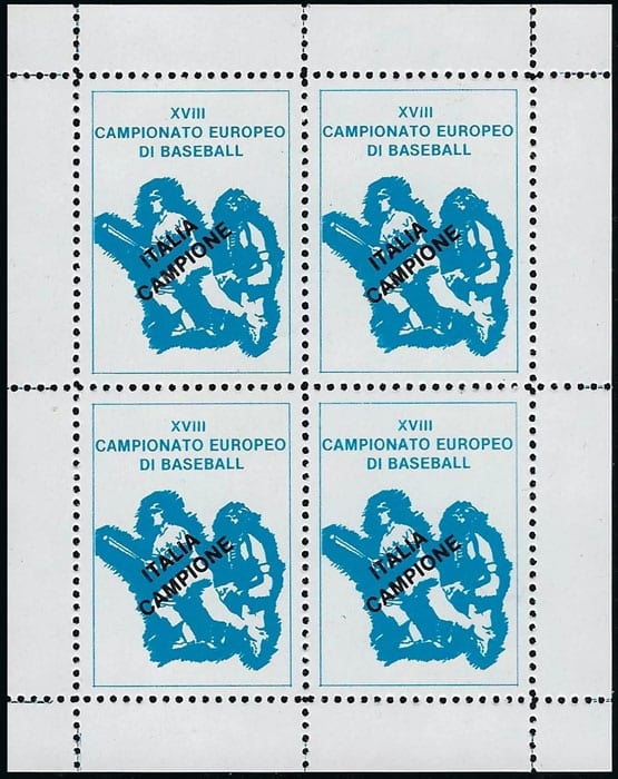 1983 Italy – European Baseball Championship, XVIII Campionato Europeo Di Baseball (4 values) – Champions Overprint