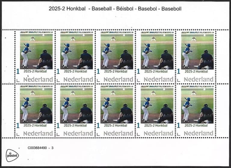 2025 Netherlands – Honkbal 2 Stamp Sheet