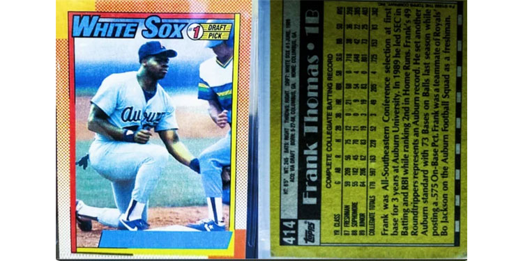1990 Topps Frank Thomas "No Name" Error