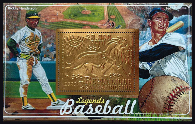 2023 Central African Republic – Rickey Henderson & Ted Williams, Bronze