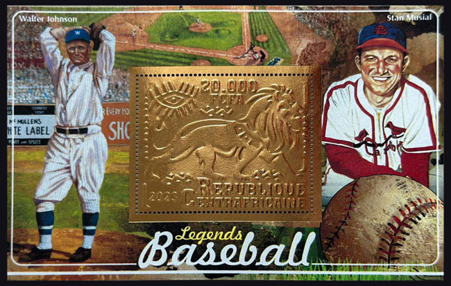 2023 Central African Republic – Walter Johnson & Stan Musial, Bronze