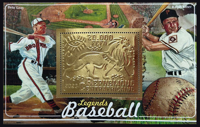 2023 Central African Republic – Pete Gray & Ralph Kiner, Gold