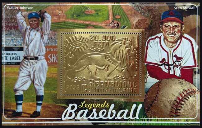 2023 Central African Republic – Walter Johnson & Stan Musial, Gold