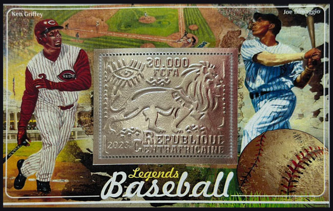 2023 Central African Republic – Ken Griffey, Jr. & Joe DiMaggio, Silver