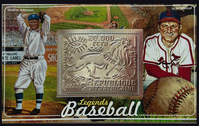 2023 Central African Republic – Walter Johnson & Stan Musial, Silver
