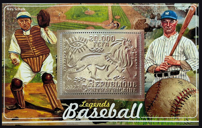 2023 Central African Republic – Ray Schalk & Lou Gehrig, Silver