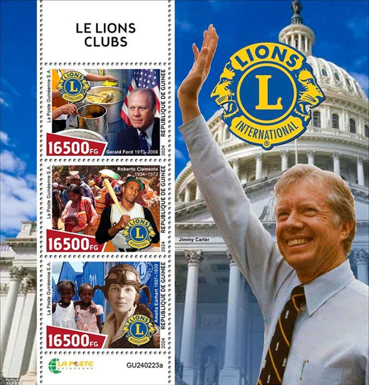 2024 Guinea – Lions Club International with Roberto Clemente, Gerald Ford, Amelia Earhart