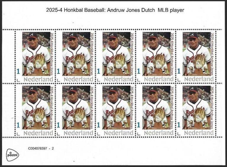 2025 Netherlands – Honkbal 4, Andruw Jones, Baseball Sheet (10 values)