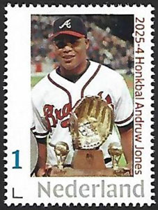 2025 Netherlands – Honkbal 4, Andruw Jones, Baseball Stamp