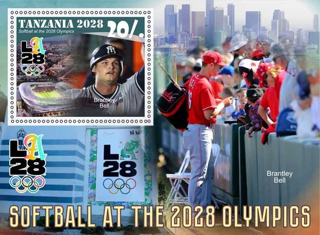2025 Tanzania - Softball of the 2028 Olympics with Brantley Bell (1 value, B)