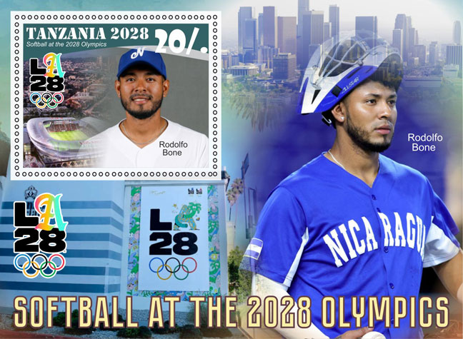 2025 Tanzania - Softball of the 2028 Olympics with Rodolfo Bone (1 value, B)