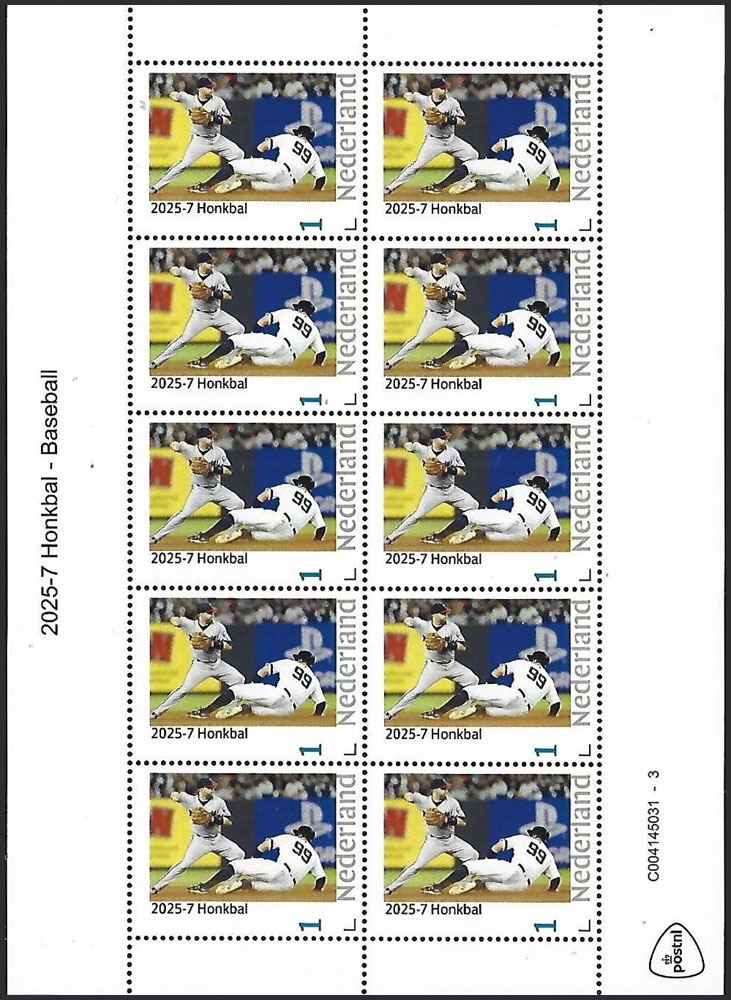 2025 Netherlands – Honkbal 7 with Aaron Judge, sheet (10 values)