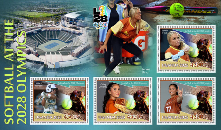 2025 Uganda - Softball at the 2028 Olympics with Jennie Finch, Yiliana Rondon, Citaly Gutierez (4 values)
