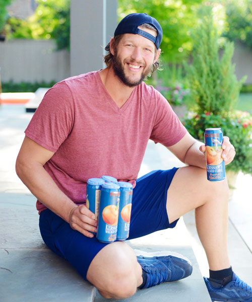 Clayton Kershaw with Kershaw's Wicked Curve Beer