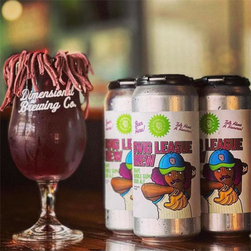 Dimensional Brewing – Swig League Brew Grape Bubble Gum Sour Ale in a Glass