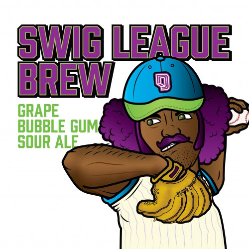Dimensional Brewing – Swig League Brew Grape Bubble Gum Sour Ale Label
