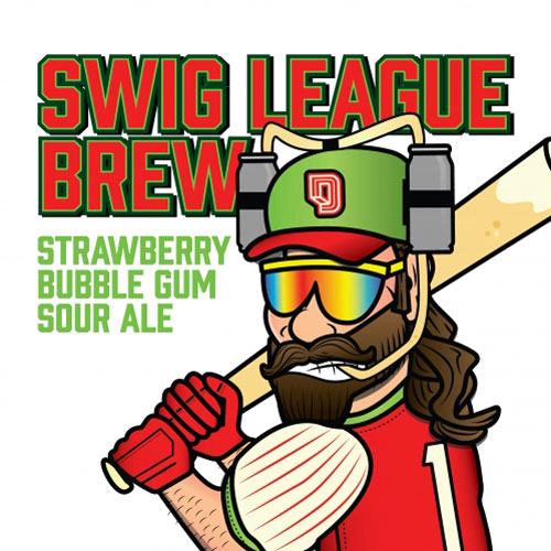 Dimensional Brewing – Swig League Brew Strawberry Bubble Gum Sour Ale Label