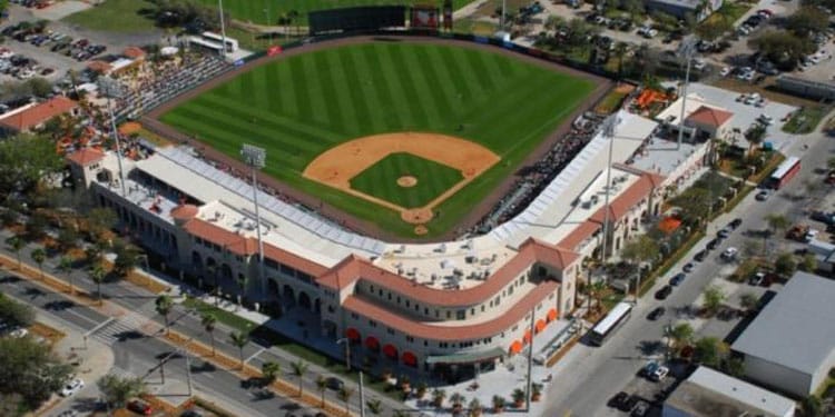 Ed Smith Stadium, Home of the Baltimore Orioles in Sarasota, Florida