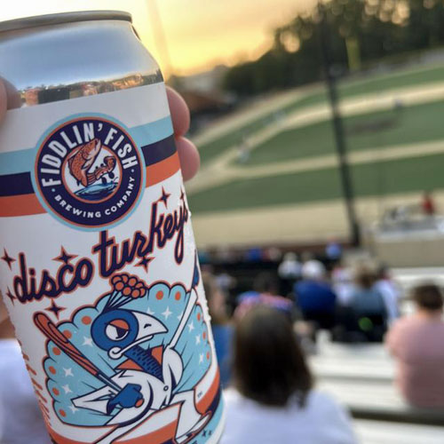 Fiddlin' Fish Brewing – Disco Turkeys Baseball Beer at Bowman-Gray Stadium