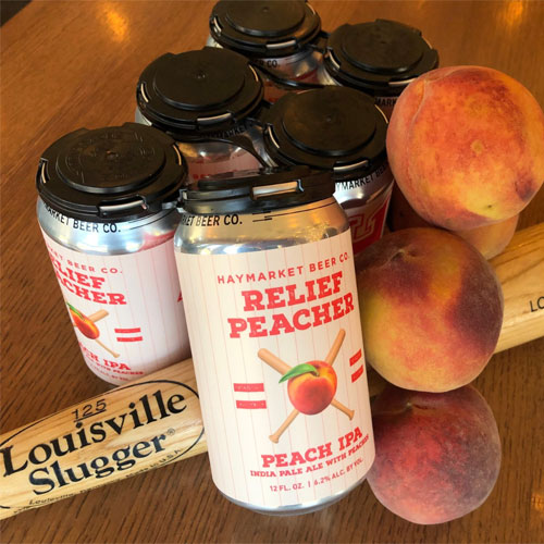 Haymarket Beer Co – Relief Peacher IPA with Peaches and Baseball Bat
