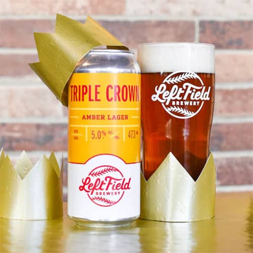 Left Field Brewery – Triple Crown Amber Lager in a Glass