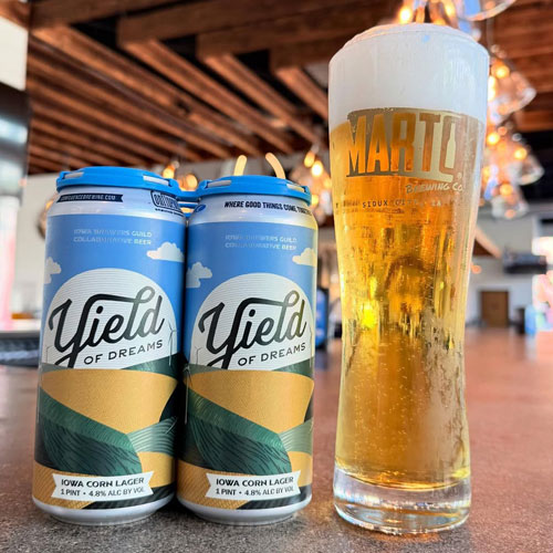 Marto Brewing – Yield of Dreams Iowa Corn Lager in a Glass